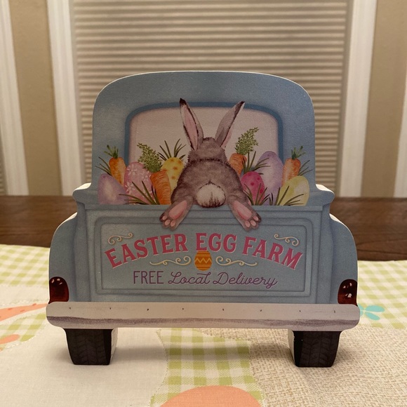Vintage Farmhouse Easter Egg Farm Truck Sign, Easter Bunny Carrots & Easter Eggs - Picture 12 of 12